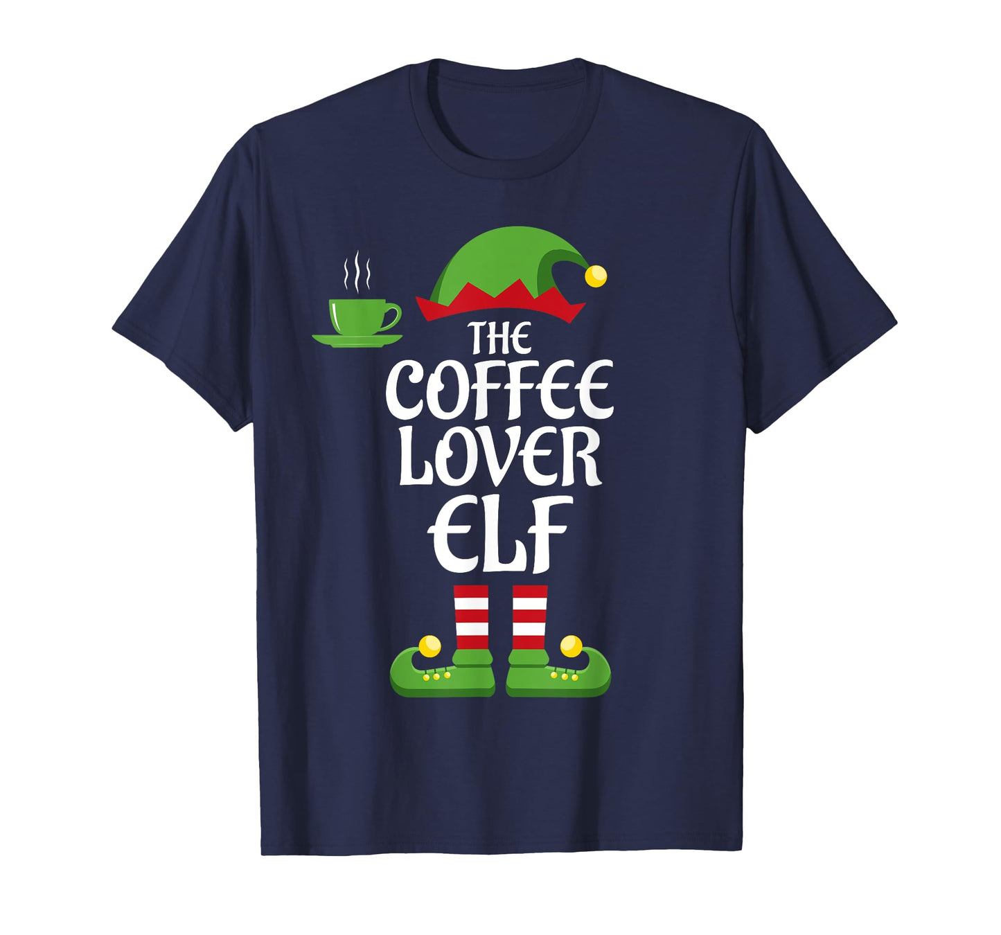 Coffee Lover Elf Family Matching Group Christmas T-Shirt