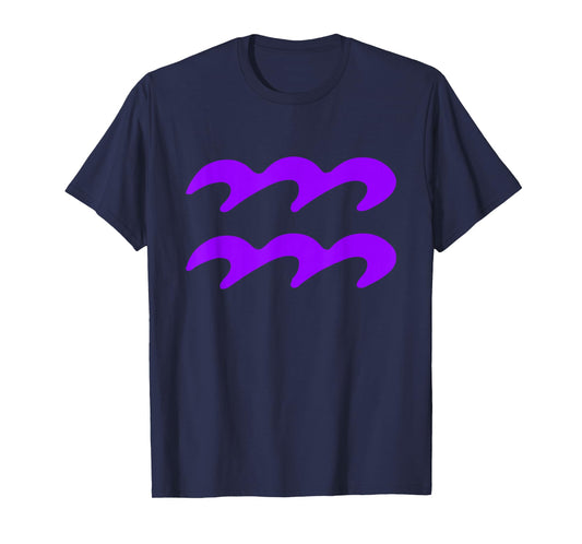 Vintage Aquarius Birthday Sign Zodiac Symbol Purple T-Shirt