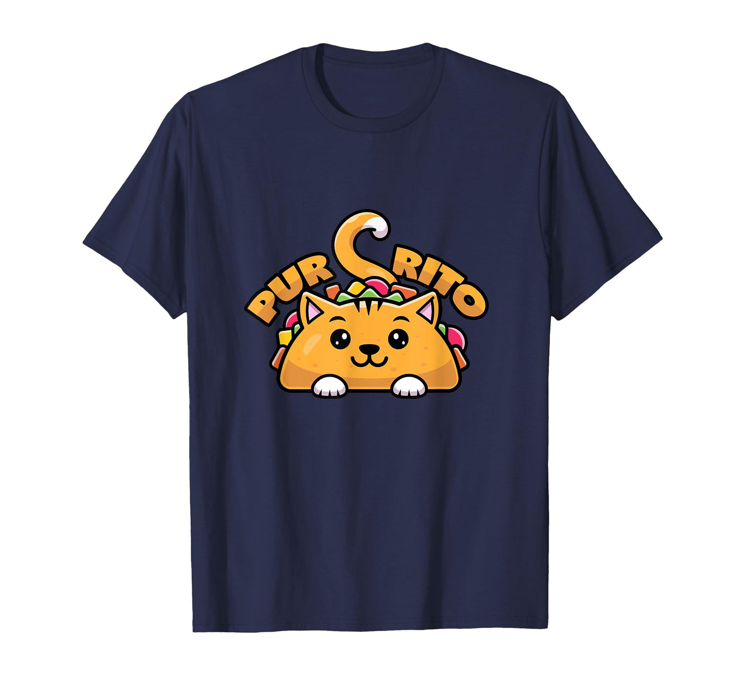 Purring Burrito Cat Pun T-Shirt for Men Women Girls Kids