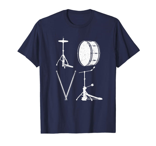 Cool Drummer Art For Men Women Drumming Band Drum Player Set T-Shirt