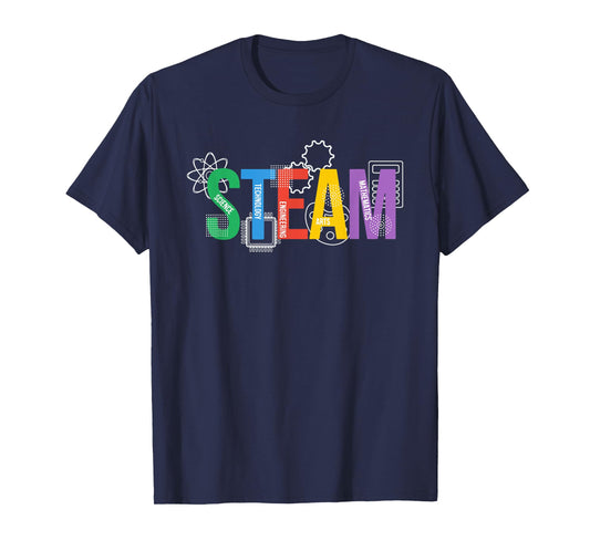Colorful Steam Letters for Steam Program Teacher and Student T-Shirt