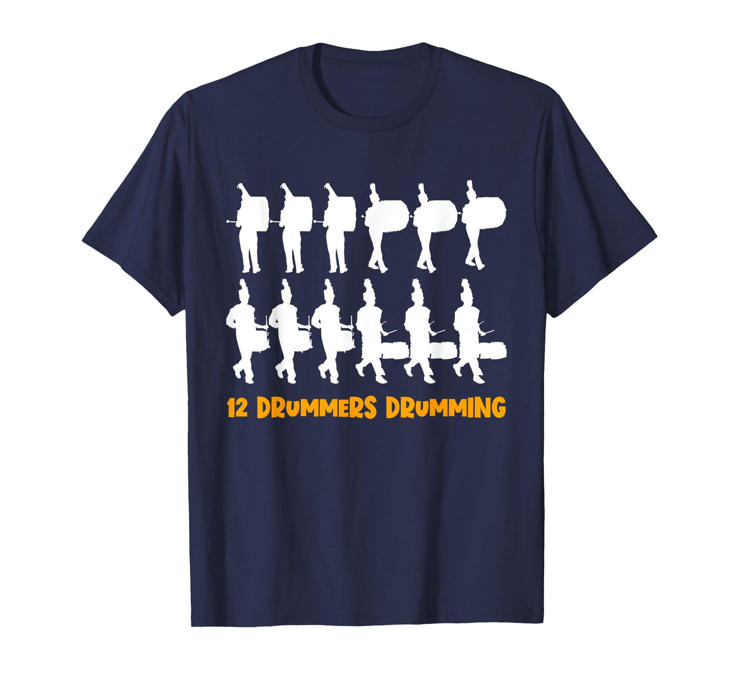12 Drummers Drumming Christmas Drumline Marching Band Geek T-Shirt