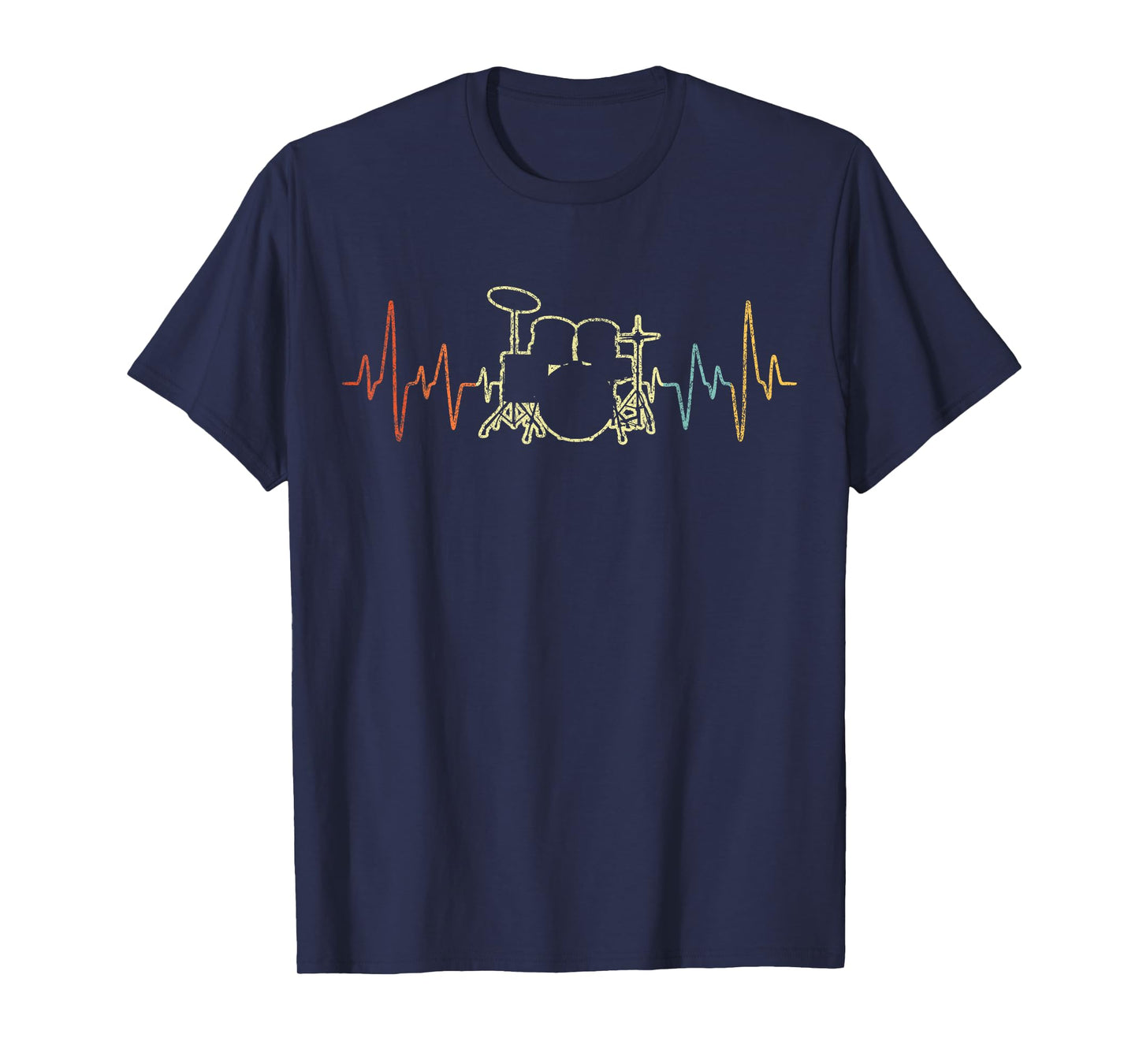Funny Drum Heartbeat Drummer Drumming Drum Sticks Retro T-Shirt