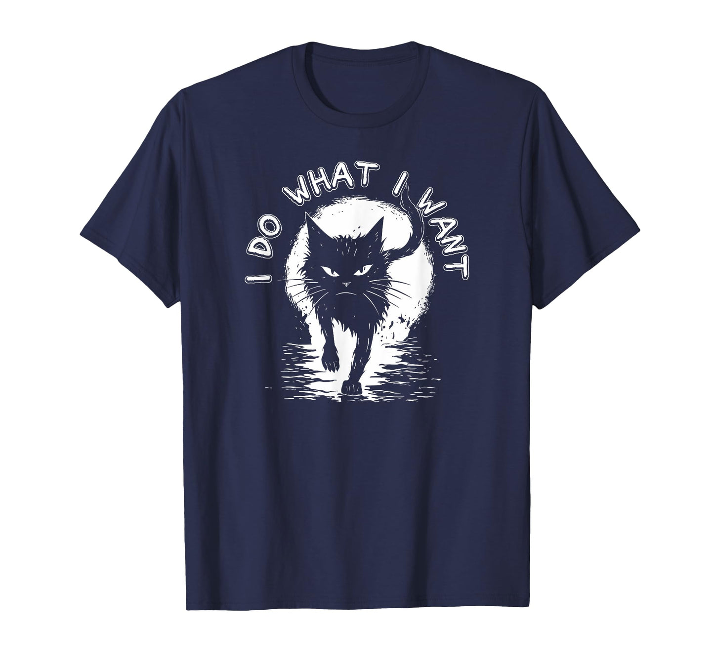 Cat Crazy Halloween Text Design Kitty Feral Stray Cat T-Shirt for Men Women