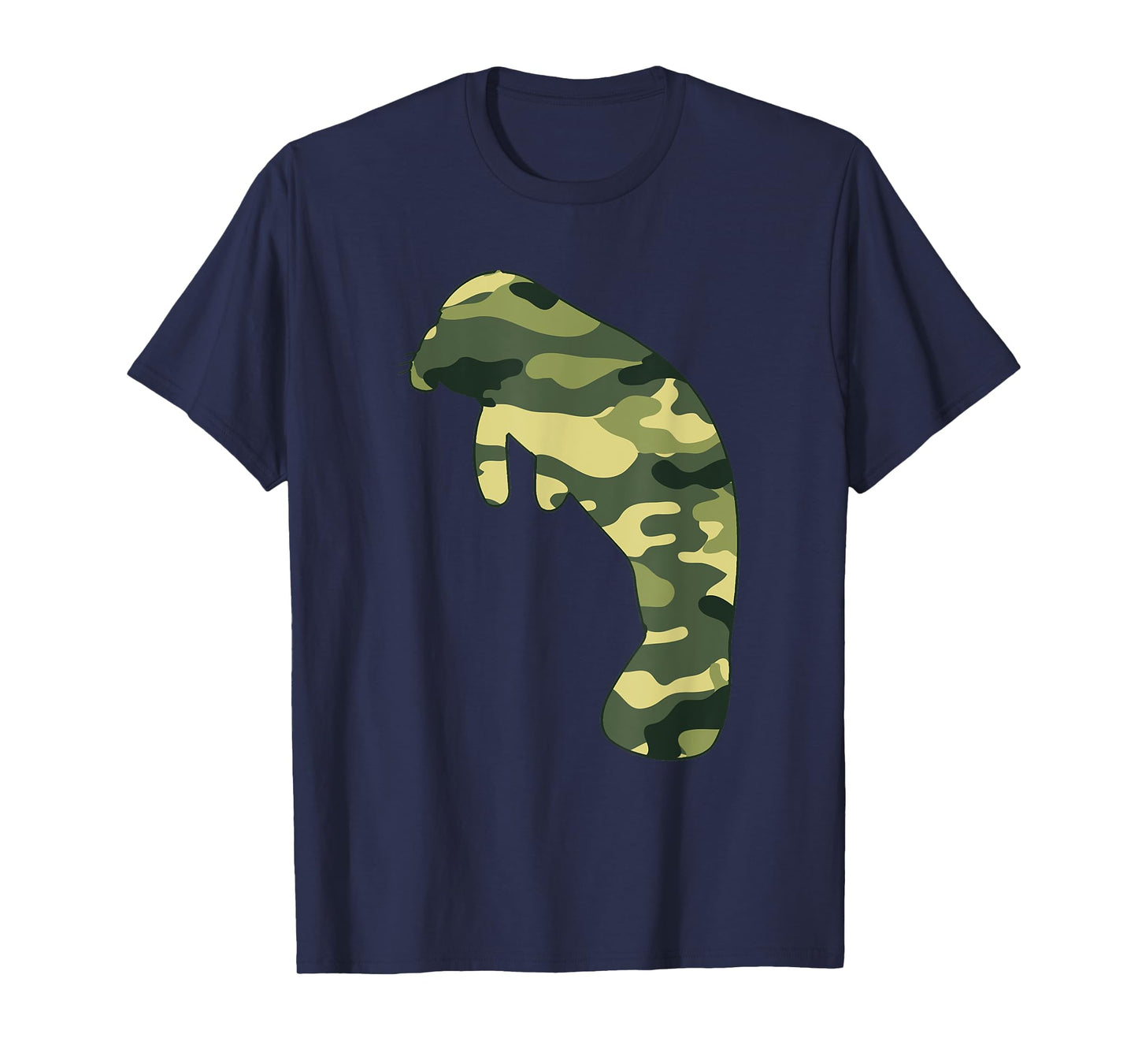 Military Dugong Camo Men Print US Manatee Veteran Gift T-Shirt