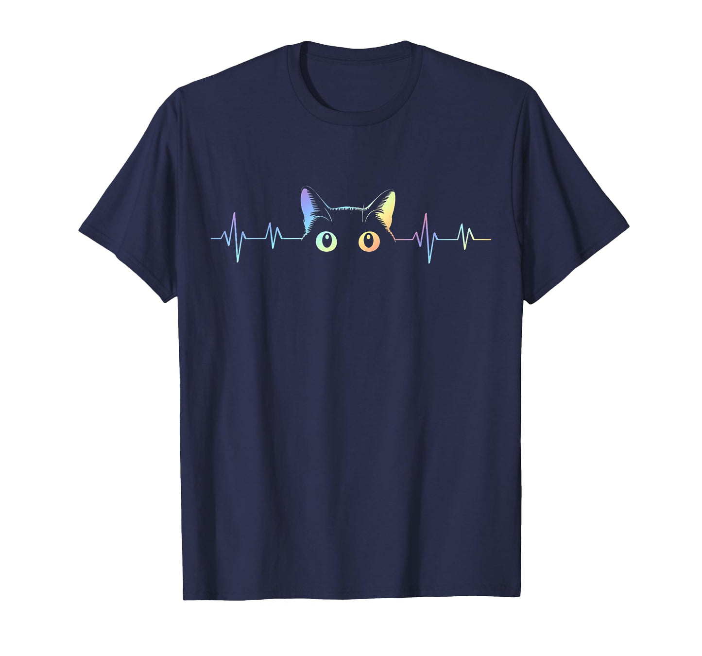 Heartbeat Cat Lover Animal Silhouette Cute Cat T-Shirt