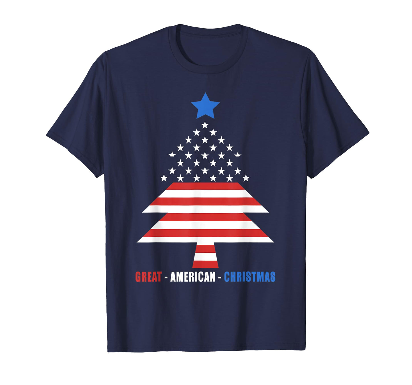 Great American Christmas Patriotic Christmas Tree Women Kids Men T-Shirt