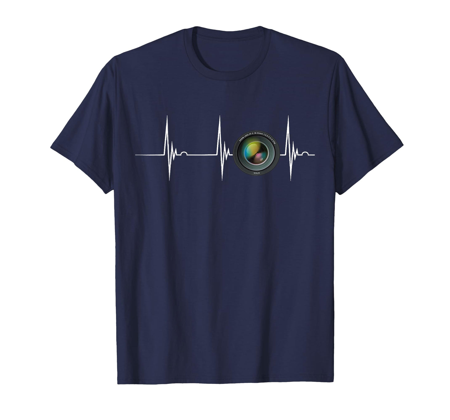 Camera Lens Heartbeat EKG Pulse Photography Photographer T-Shirt