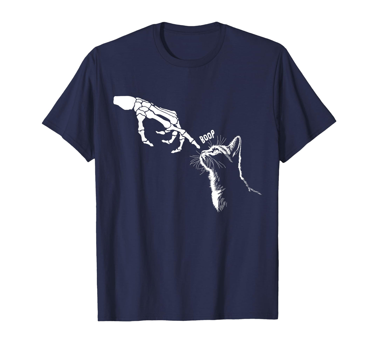 Cat Boop Halloween Kitten Funny Skeleton Cat Lover Halloween T-Shirt