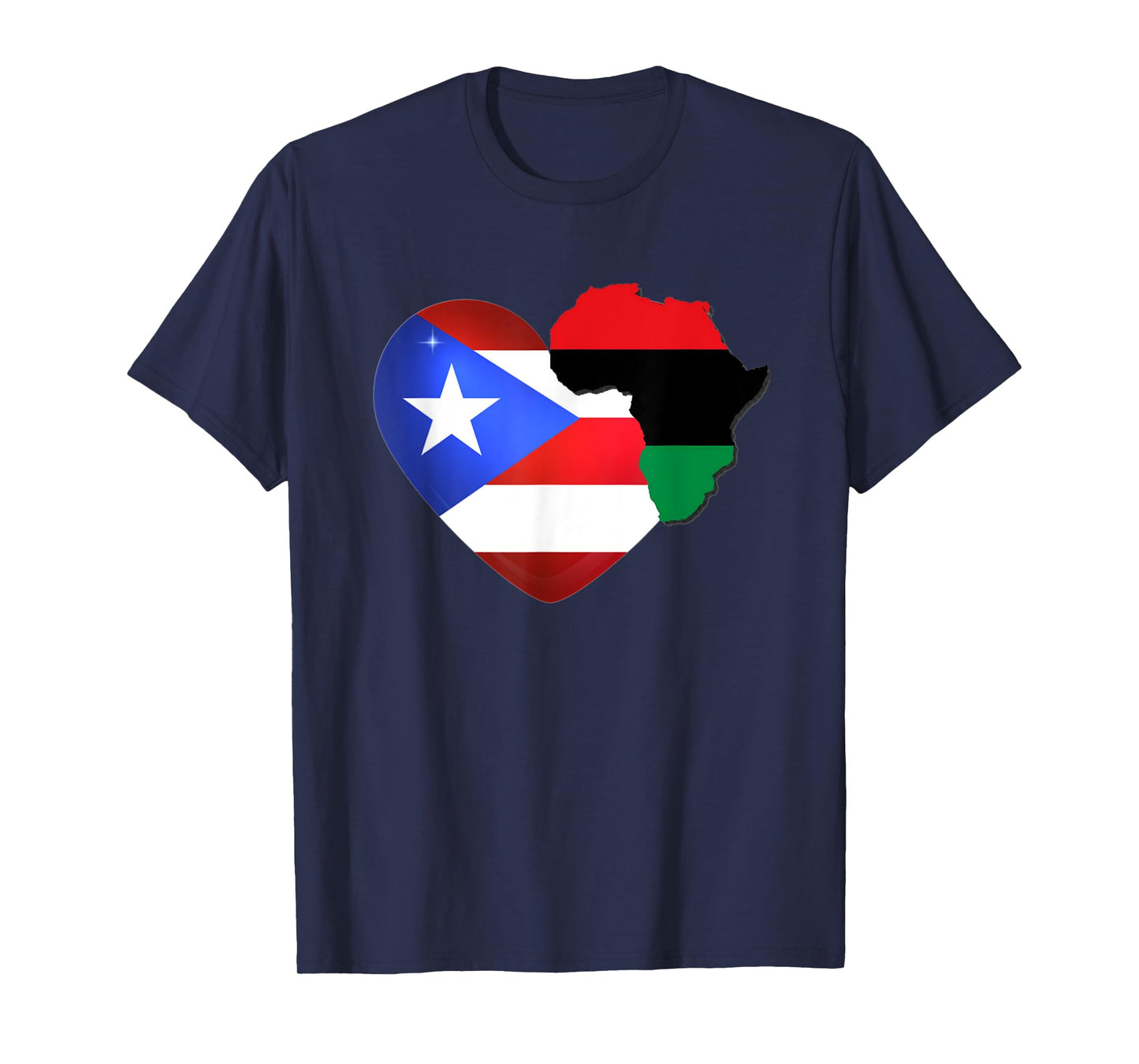 Caribbean Afro Latin Proud Puerto Rican African Flag T-Shirt