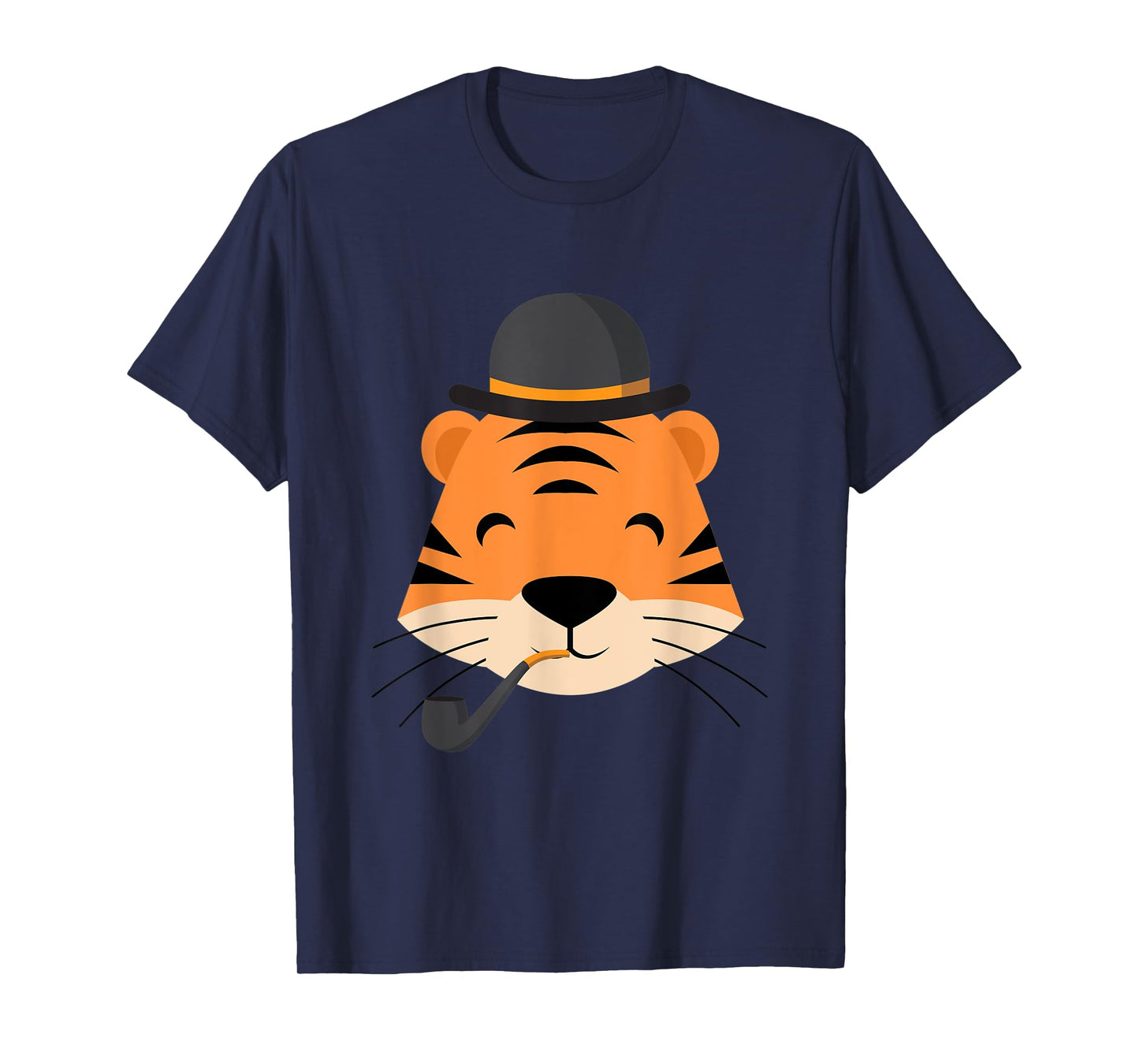 Tiger With Smoking Pipe And Hat Funny Cartoon T-Shirt