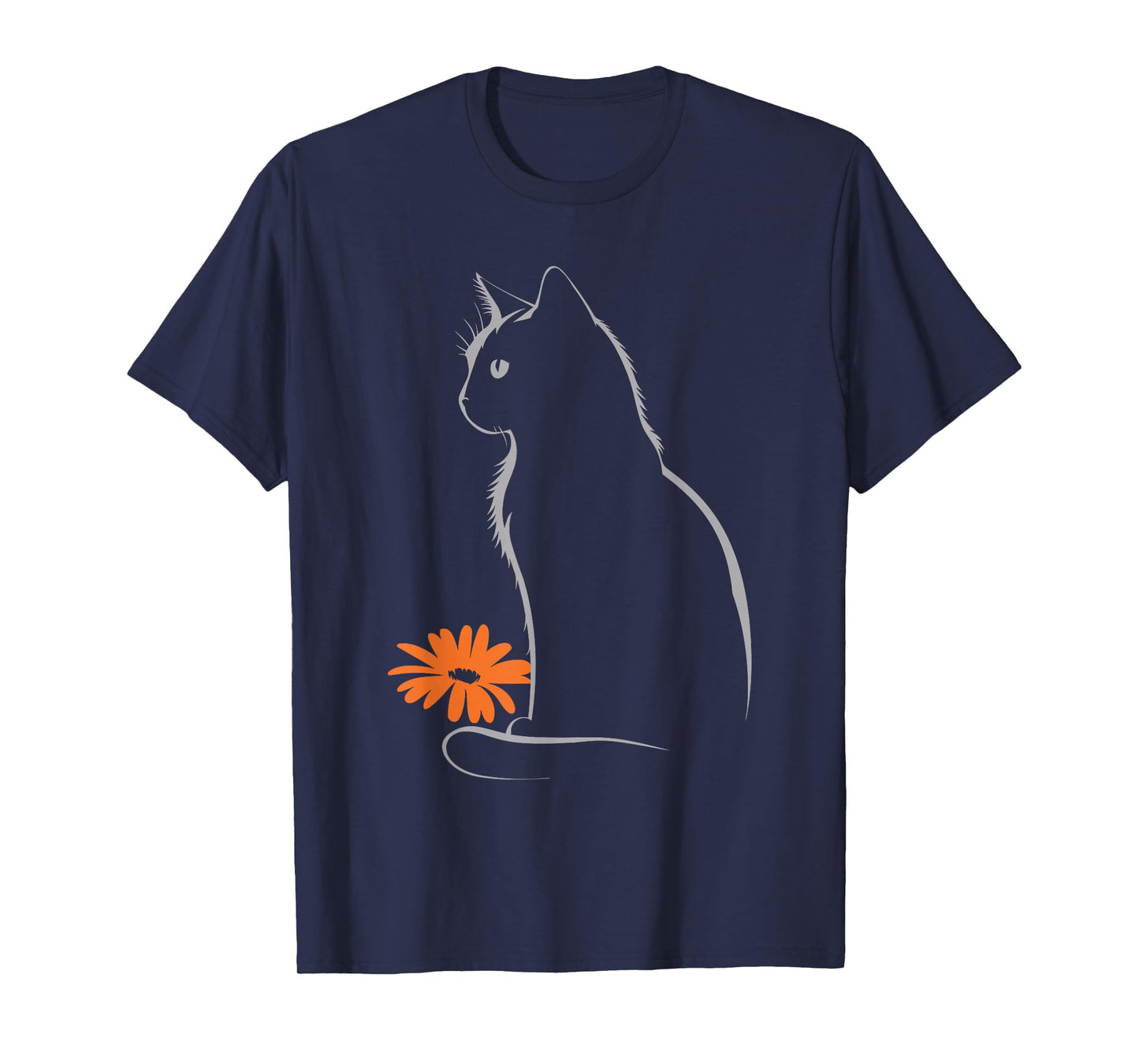 Cat Artwork - Cute Cat Flower Art Cat Motif For Animal Cat T-Shirt