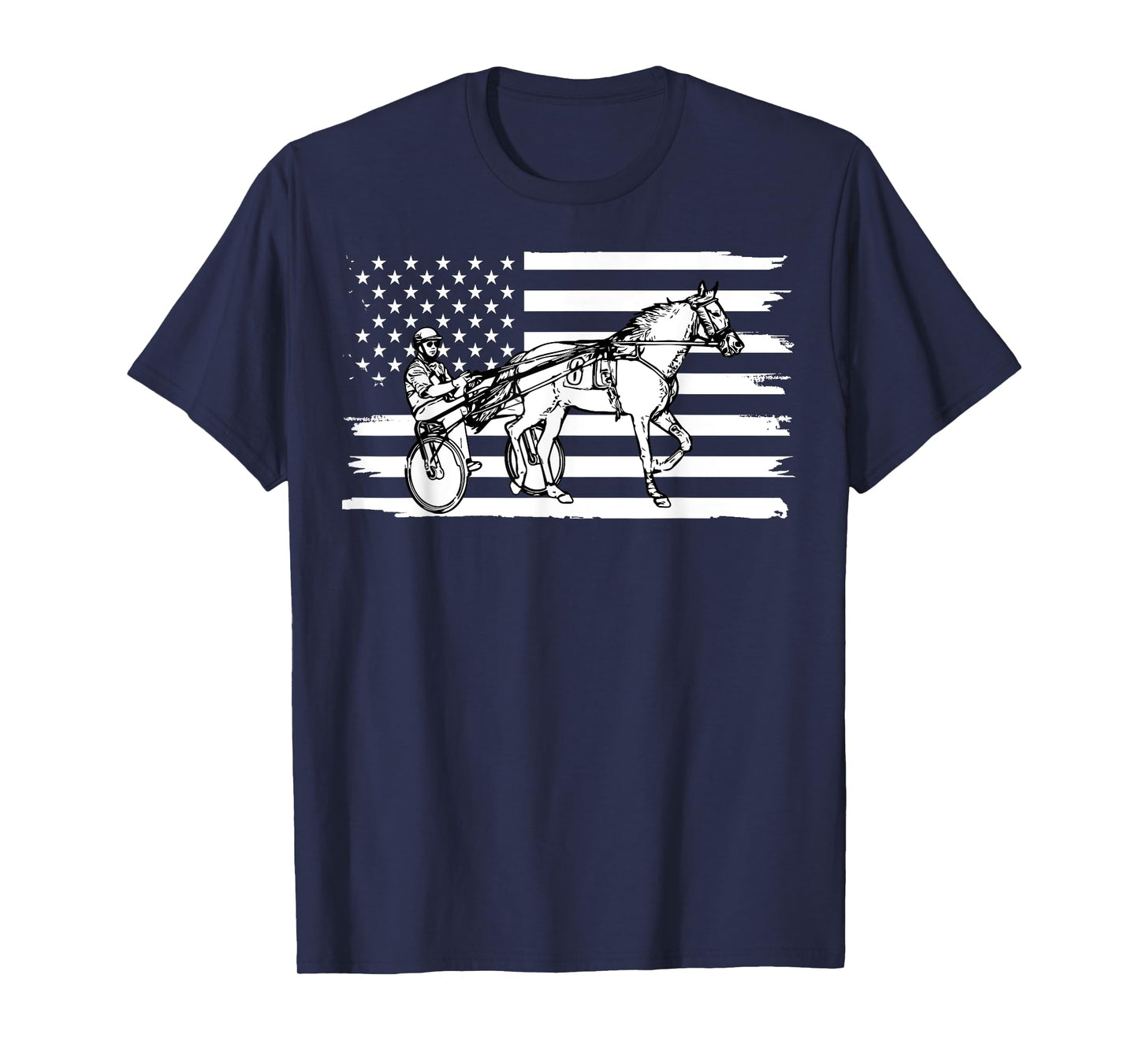 Harness Racing American Flag, Horse Harness Racing Women Kids Men T-Shirt
