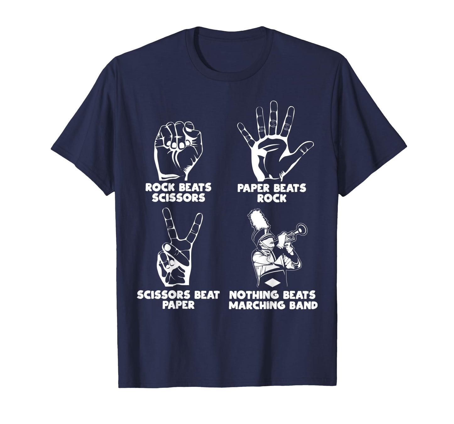 Nothing Beats Marching Band Rock Paper Scissors Funny Meme T-Shirt