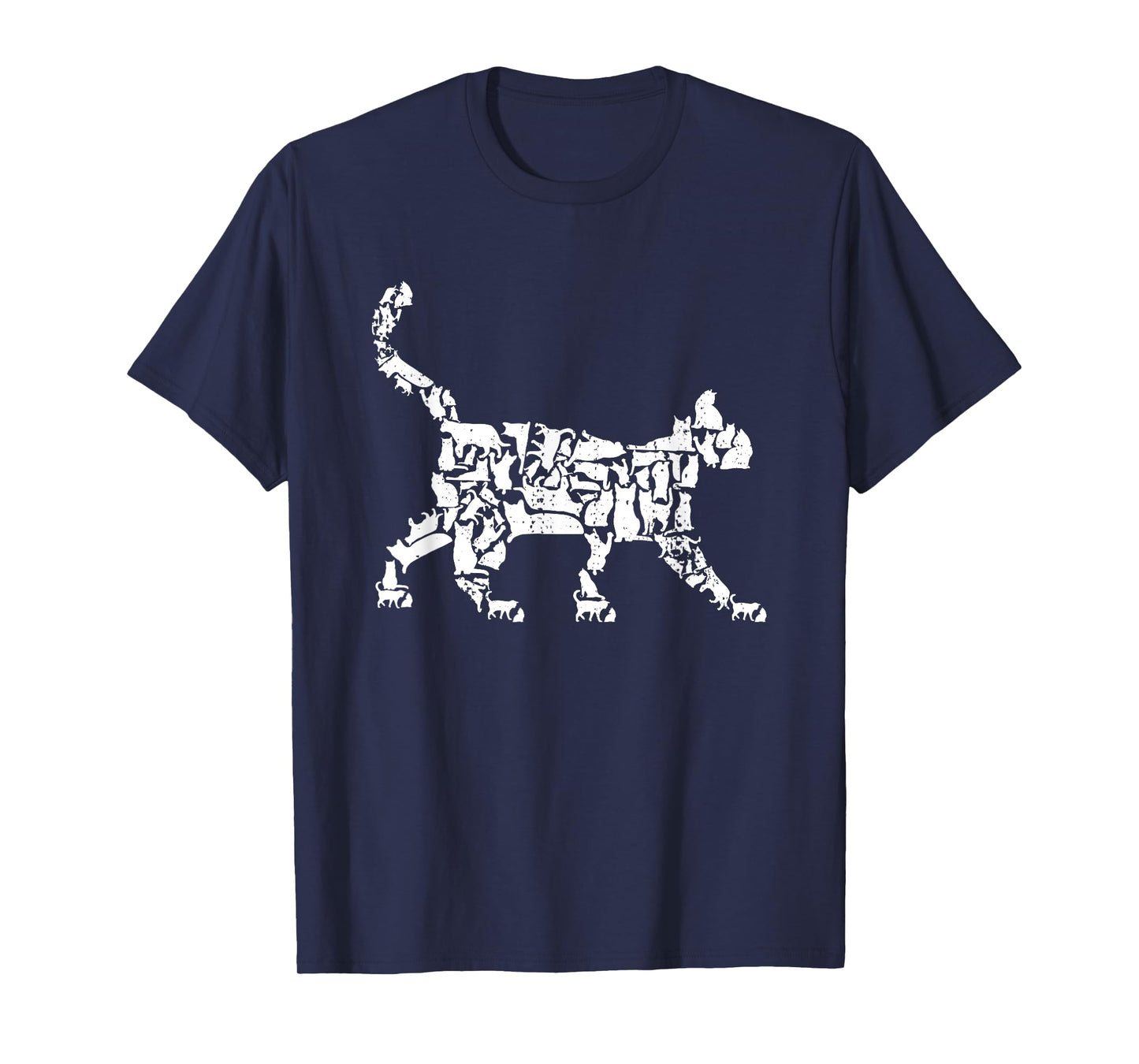 Cat Silhouettes Mosaic Domestic Cat T-Shirt
