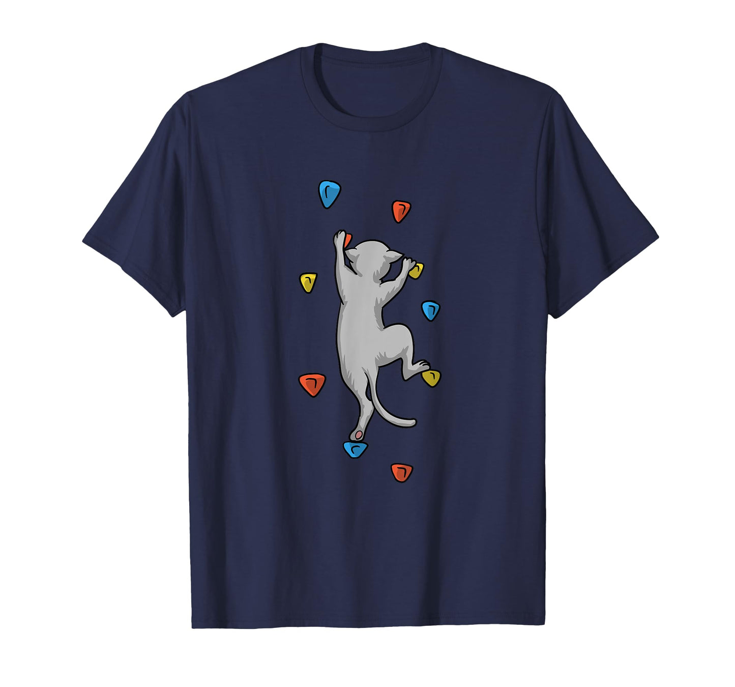 Funny Cat Climber Rock Climbing Gift For Men Women And Kids T-Shirt