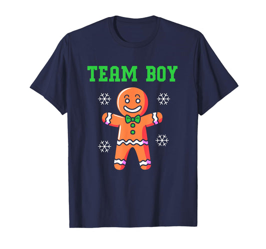Christmas Gingerbread Man Team Boy Gender Reveal T-Shirt