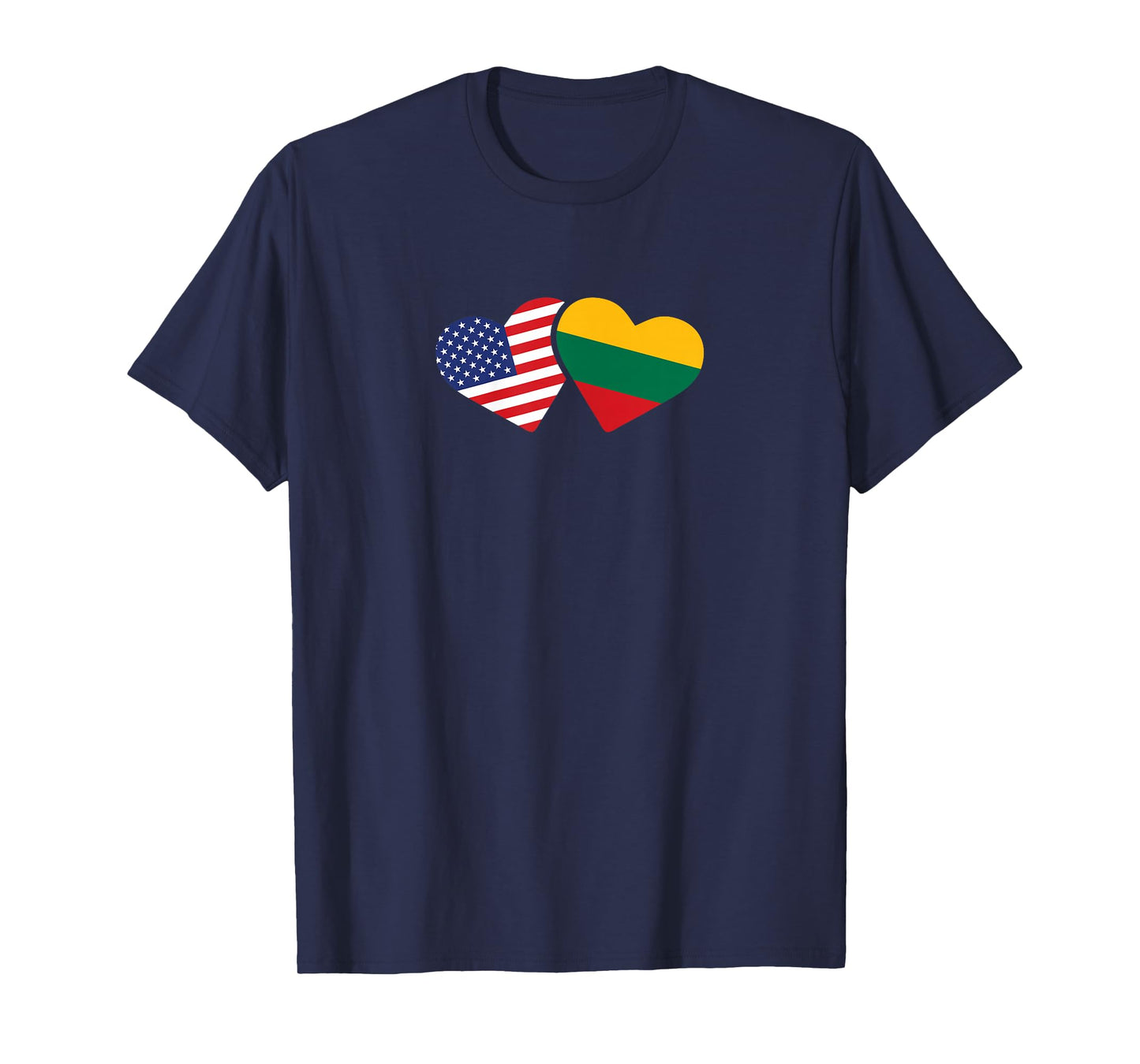 Lithuania USA Flag T Shirt Heart Lithuanian Americans Love T-Shirt