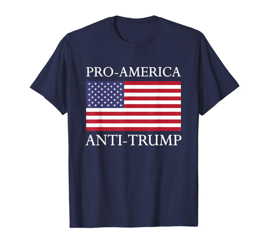 Pro-America Anti-Trump Shirt - American USA Flag Resist Women Kids Men T-Shirt