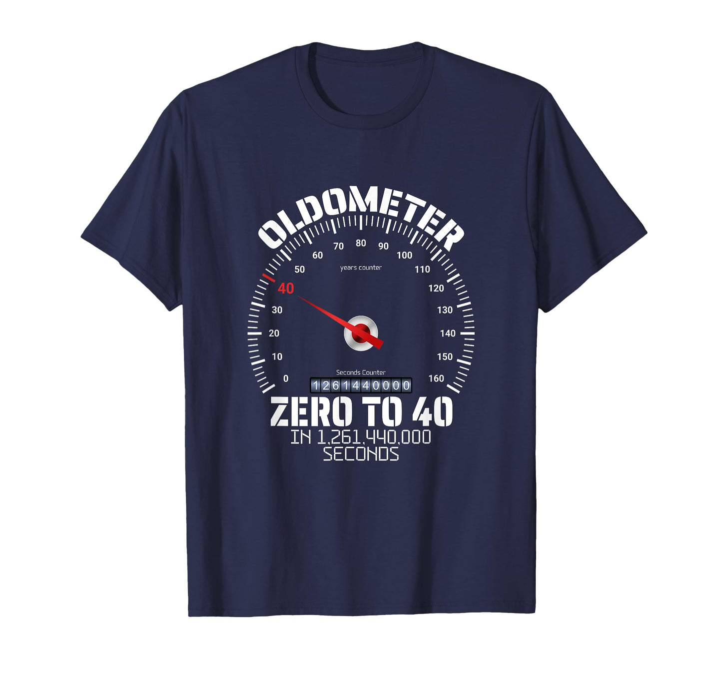40th Birthday Oldometer Zero To 40 Years Funny 40th Birthday T-Shirt