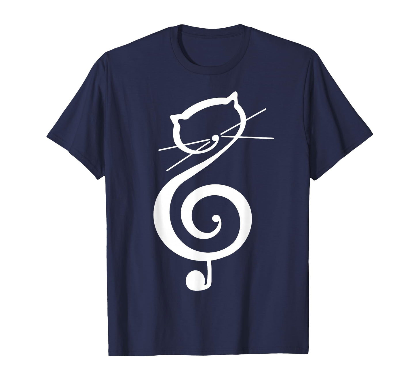 Cat Kitty Treble Music Clef Funny Cat Notes Women Men Kids T-Shirt