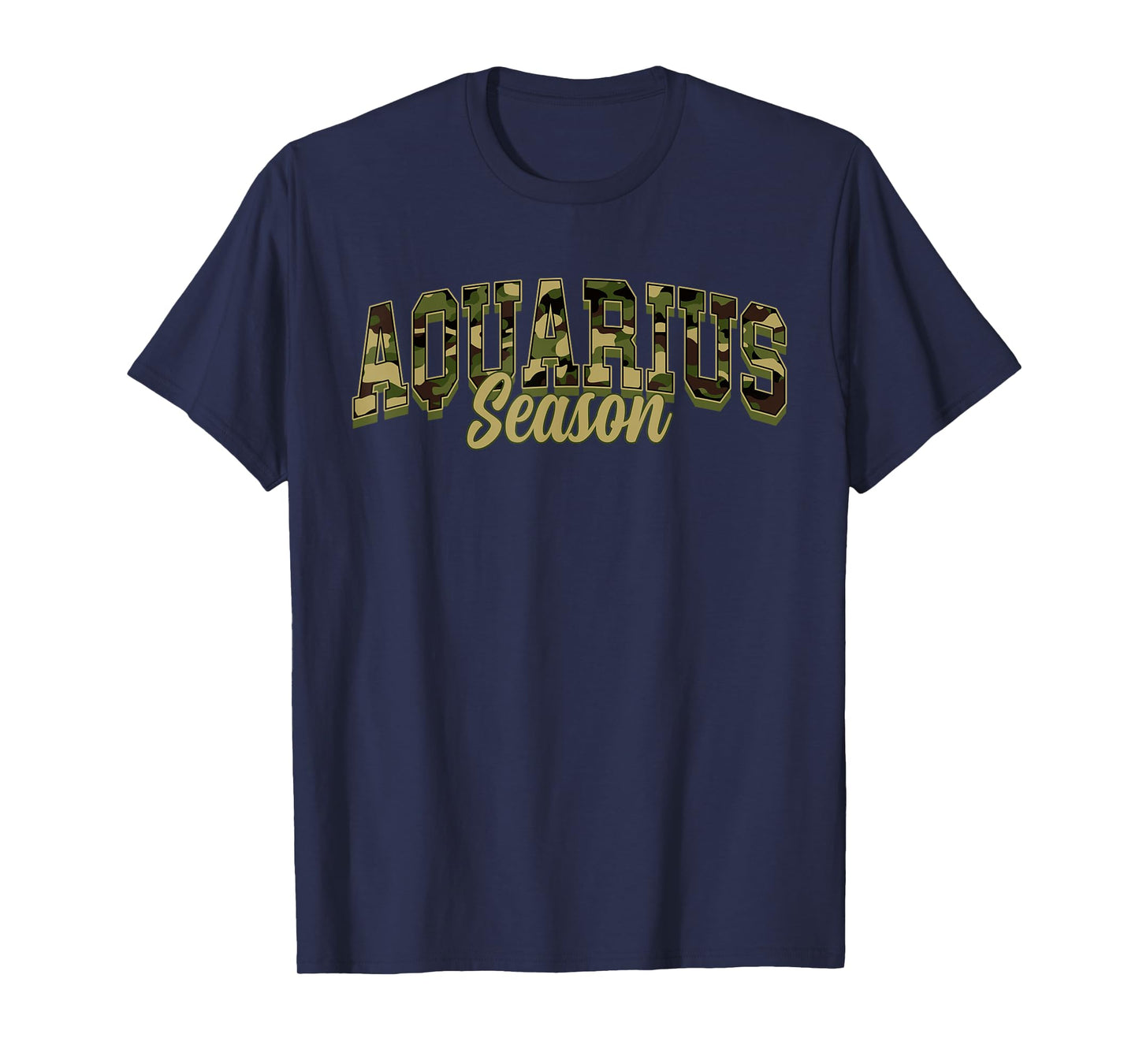 Aquarius Season Camo Camouflage Birthday Zodiac T-Shirt