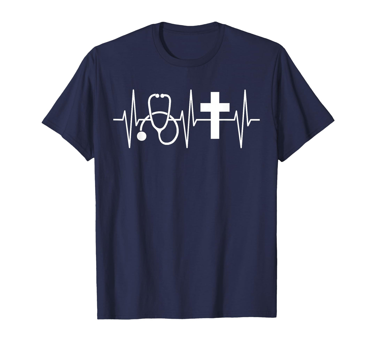 Christian Nurse Shirt Religious Nursing Jesus Heartbeat T-Shirt