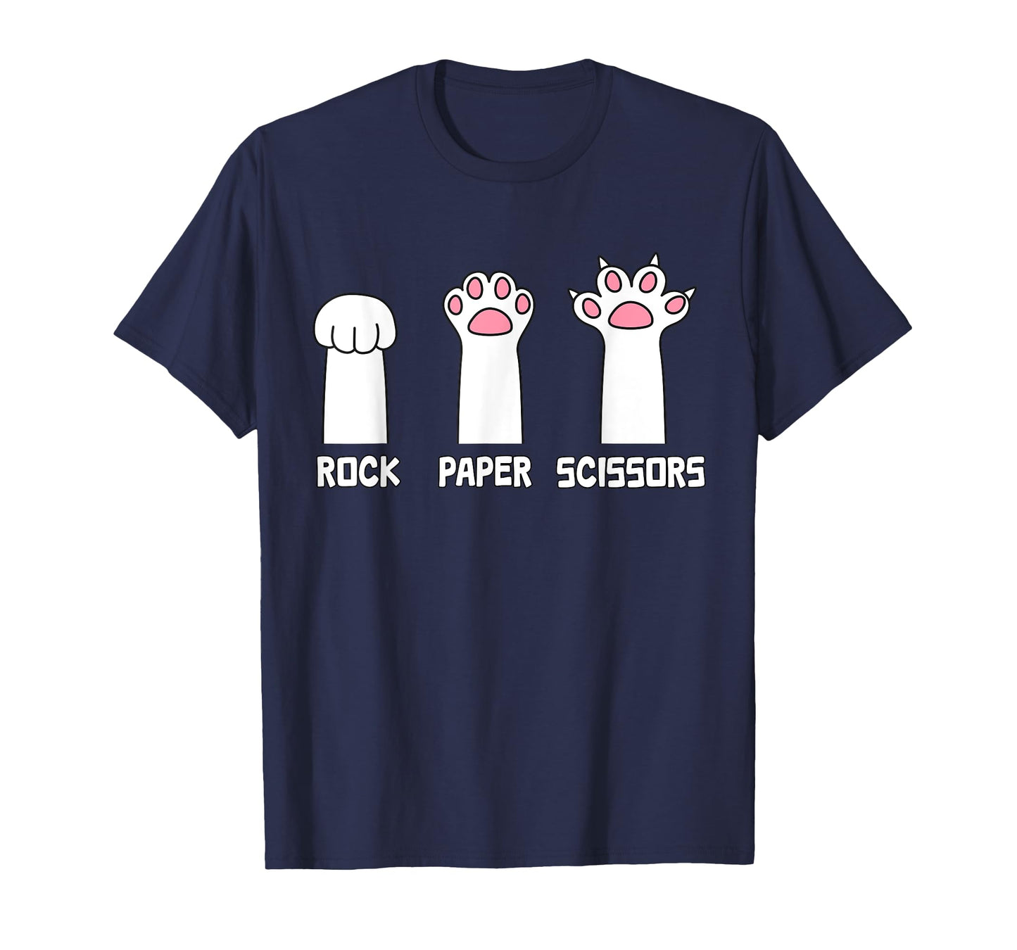 Rock Paper Scissors Cat - Paws Game Cute Paw Funny Cat T-Shirt