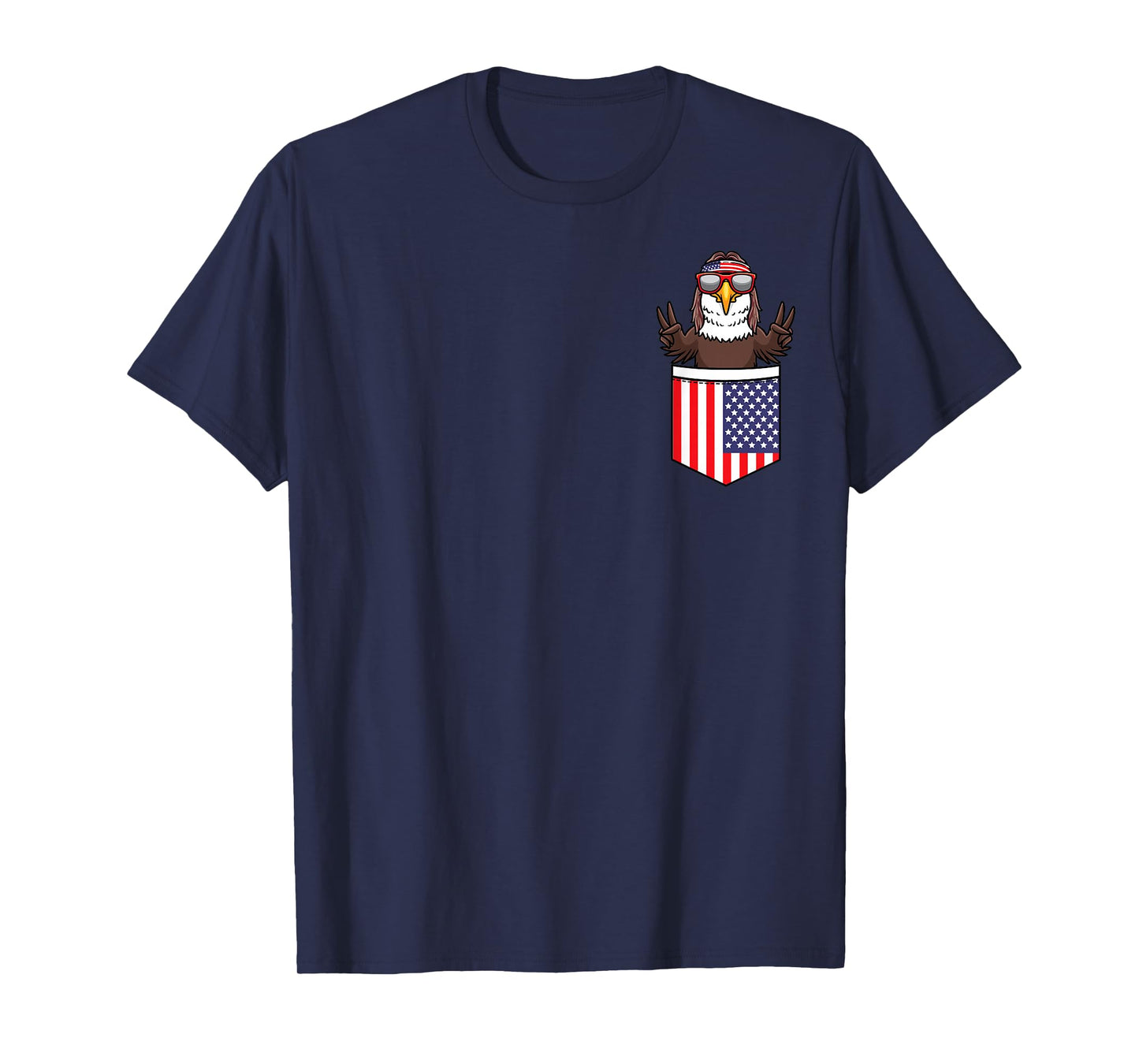 Eagle in Pocket Patriotic Independence Day 4th of July USA T-Shirt