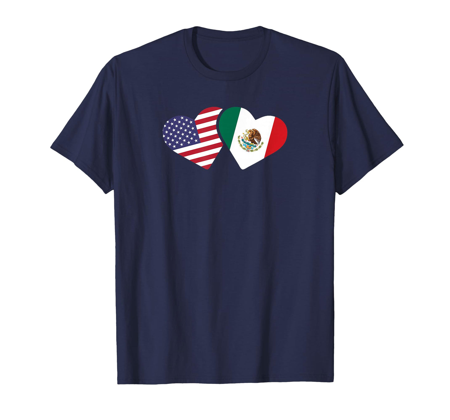 Mexico USA Flag T Shirt Heart Mexican American Love T-Shirt