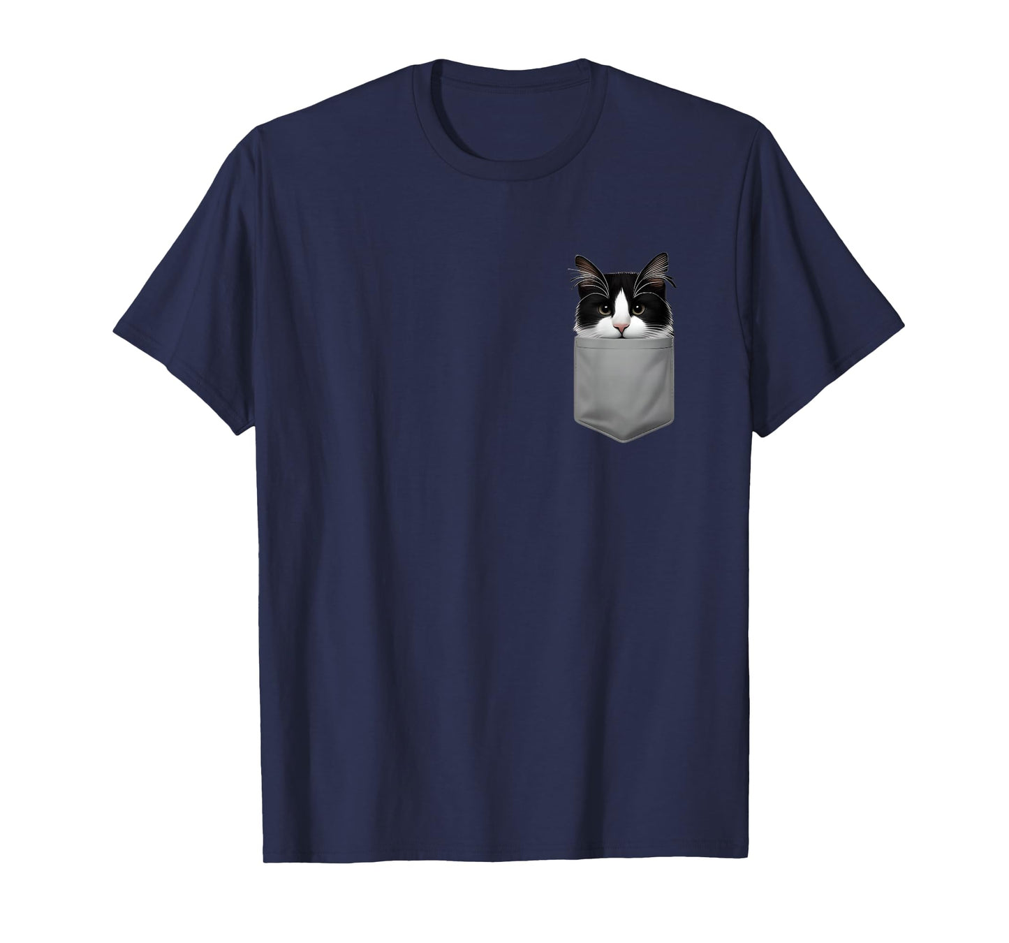 Funny Cat Peeking in Pocket Cute Cat Lover for Men dad T-Shirt