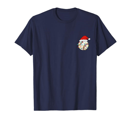 Baseball Christmas Pajama Pocket T-Shirt
