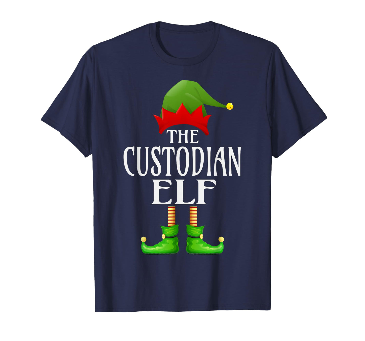 Custodian Elf Xmas Funny Family Matching Group Christmas T-Shirt