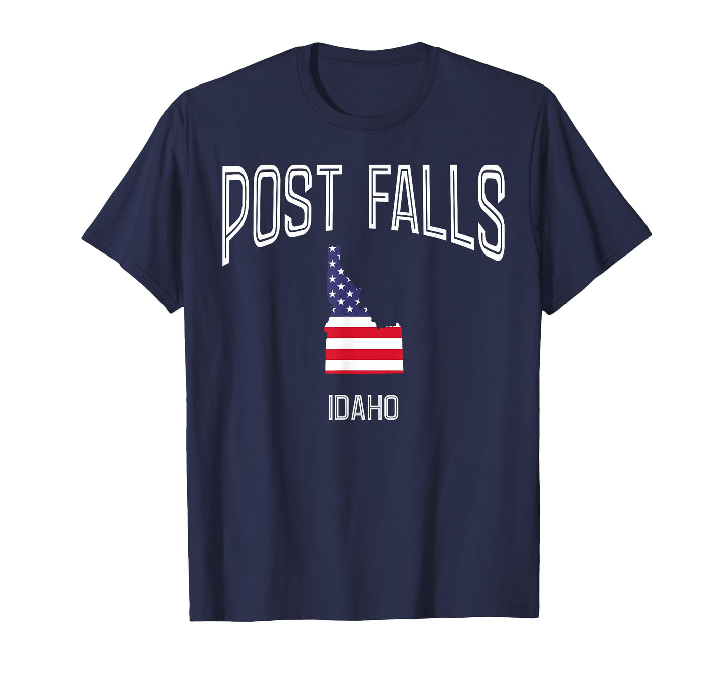 Post Falls Idaho ID Throwback Vintage USA Flag T-Shirt
