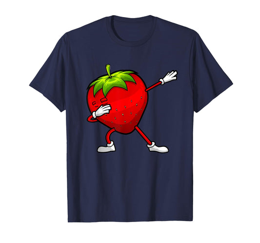 Funny Strawberry Design Dabbing Strawberry Lover Men Women T-Shirt