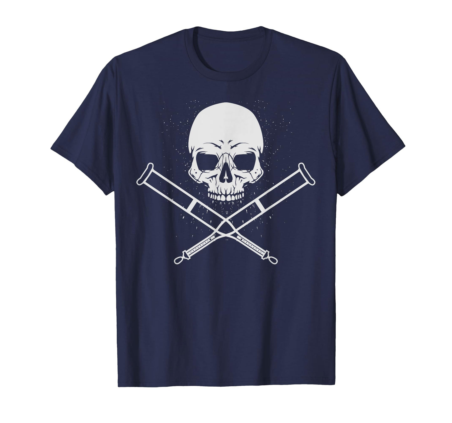 Cool Skull And Crutches | Funny Fractured Bone Support Gift T-Shirt