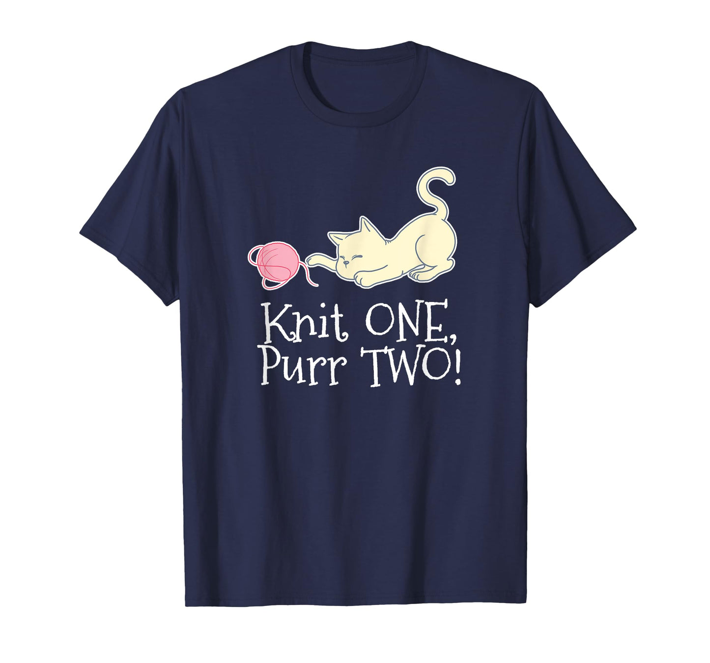 Knit One Purr Two Cat Lover Yarn Crocheting T-Shirt for Men Women