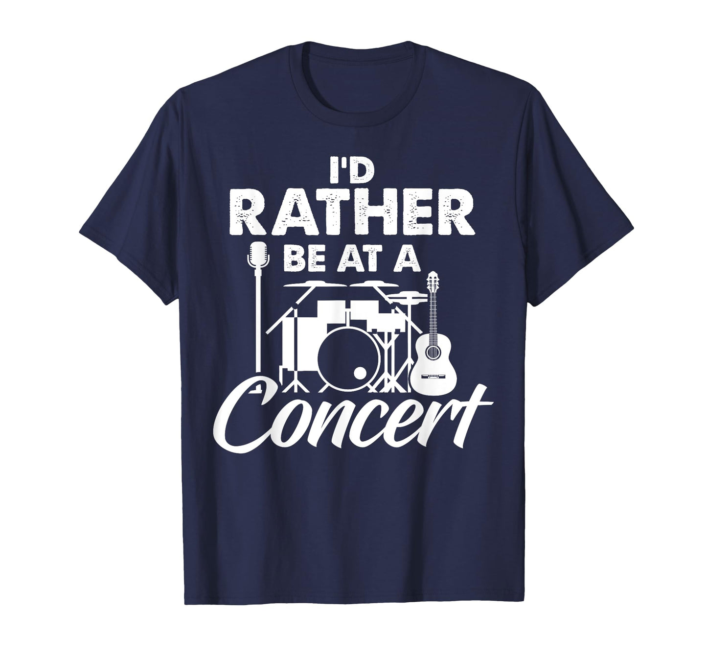 I'd Rather Be at Concert Acoustic Guitar Music Lover Band T-Shirt