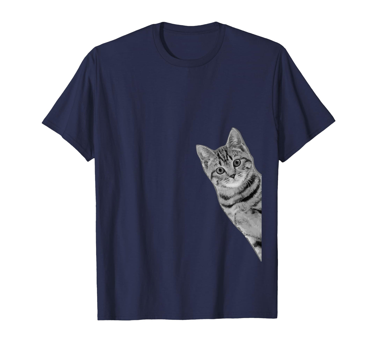 Peeking Around the Corner Cat Tshirt - Pet Cats Peek T-Shirt T-Shirt