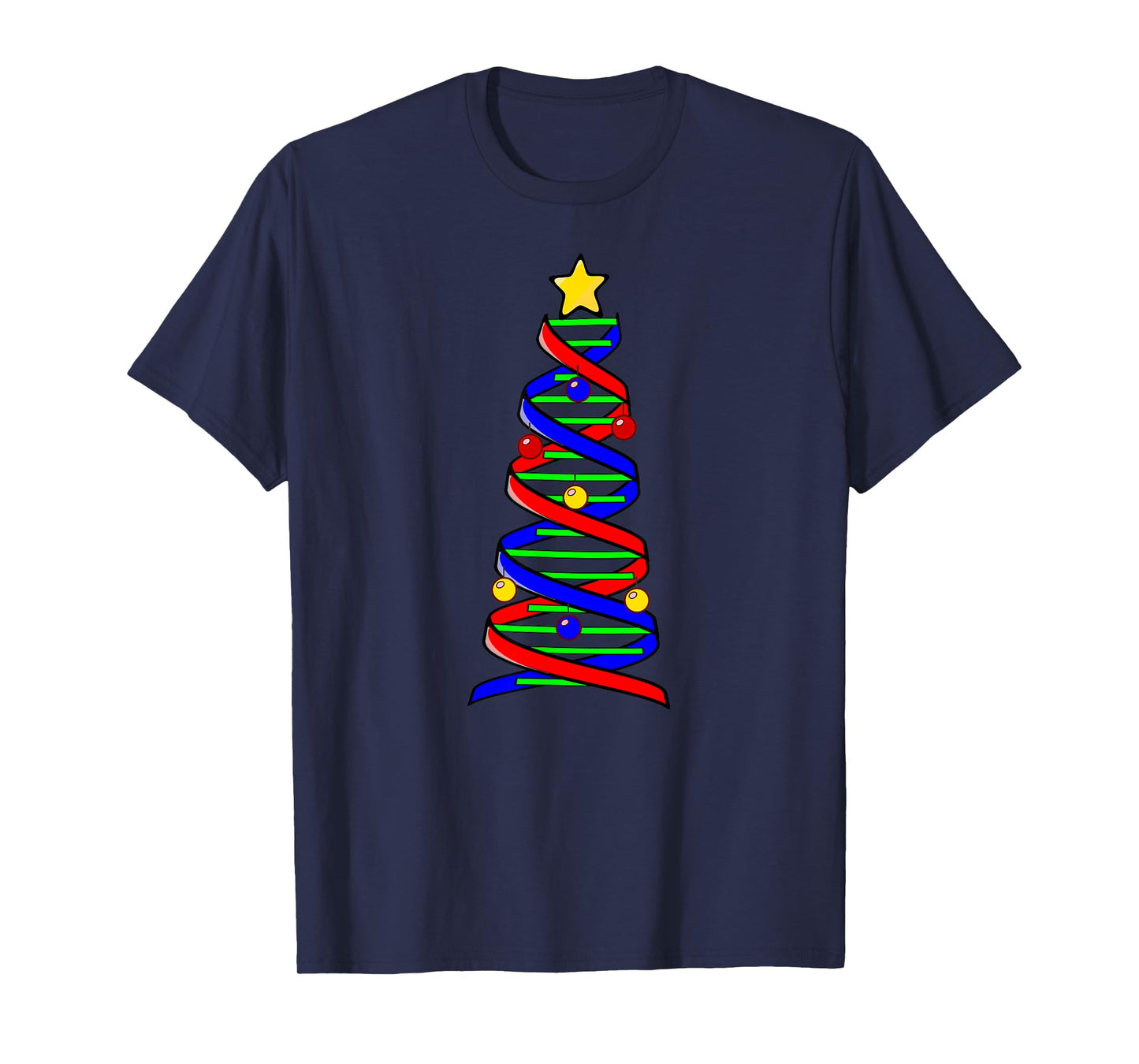 DNA Helix Christmas Tree Life Science Biology Teacher Gift T-Shirt