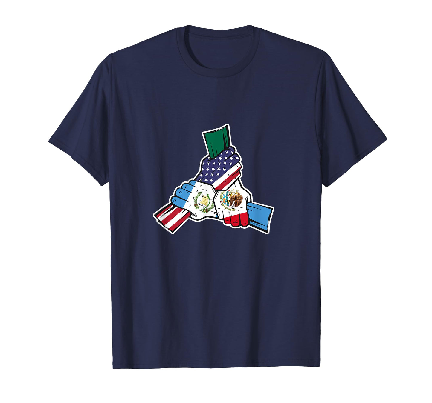 Holding Hands. Mexico, Guatemala Roots and USA Flag T-Shirt