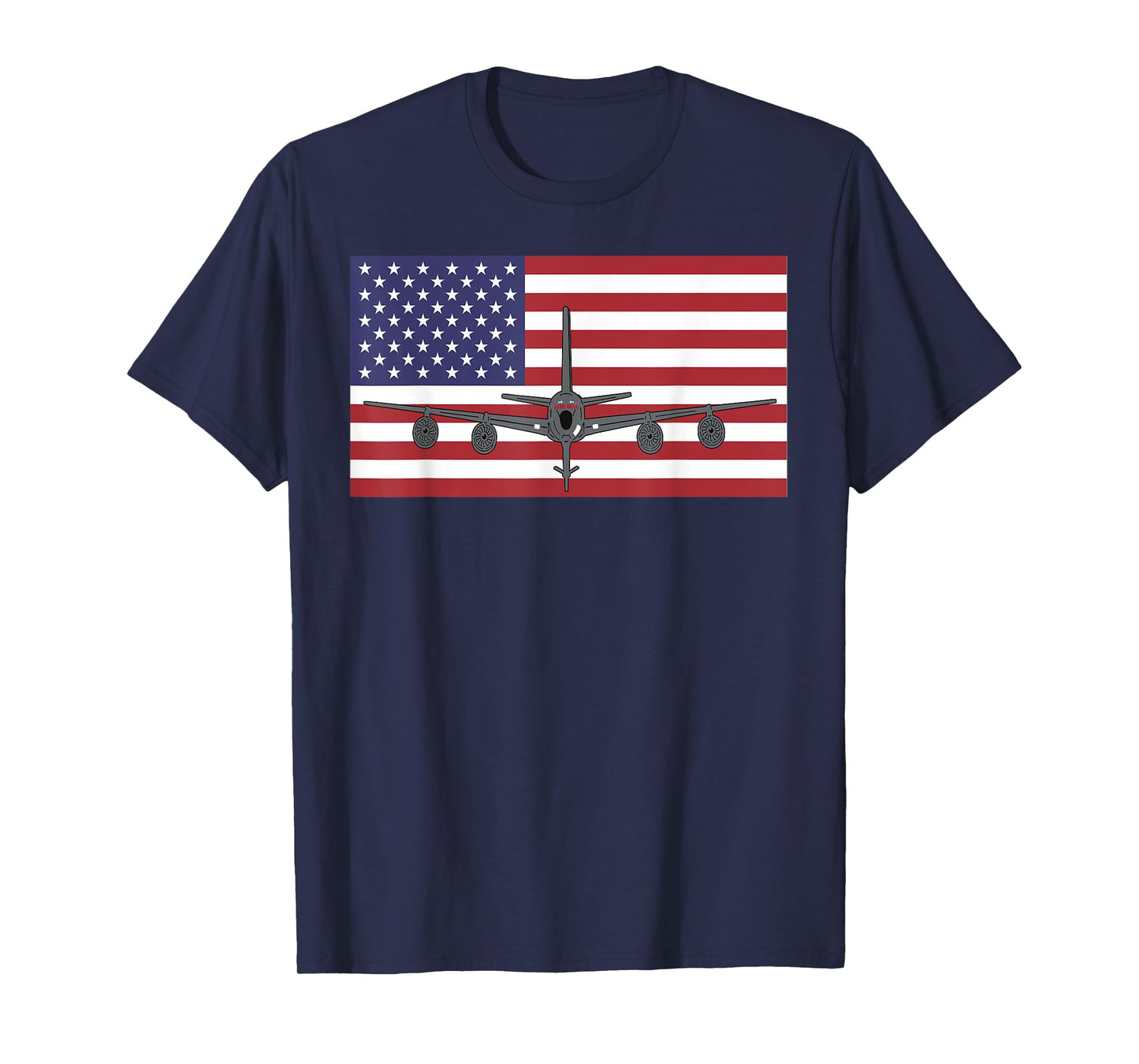 KC135 Stratotanker Air Force Pilot- American Flag Airplanes Women Kids Men T-Shirt