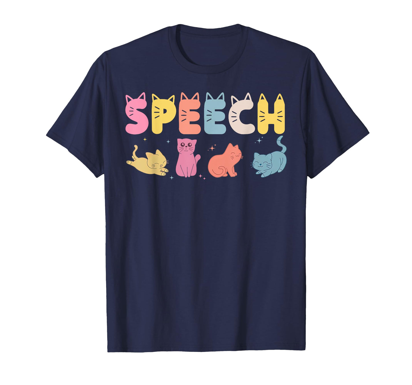 Speech Therapy Cute Cat SLP Speech Language Pathologist T-Shirt for Men Women