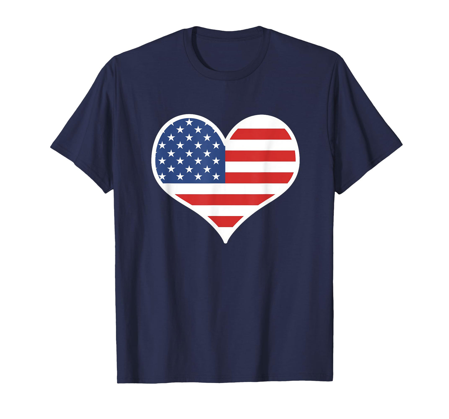 American Flag Heart Shirt - July 4th TShirt I Love USA T-Shirt for Women Kids Men