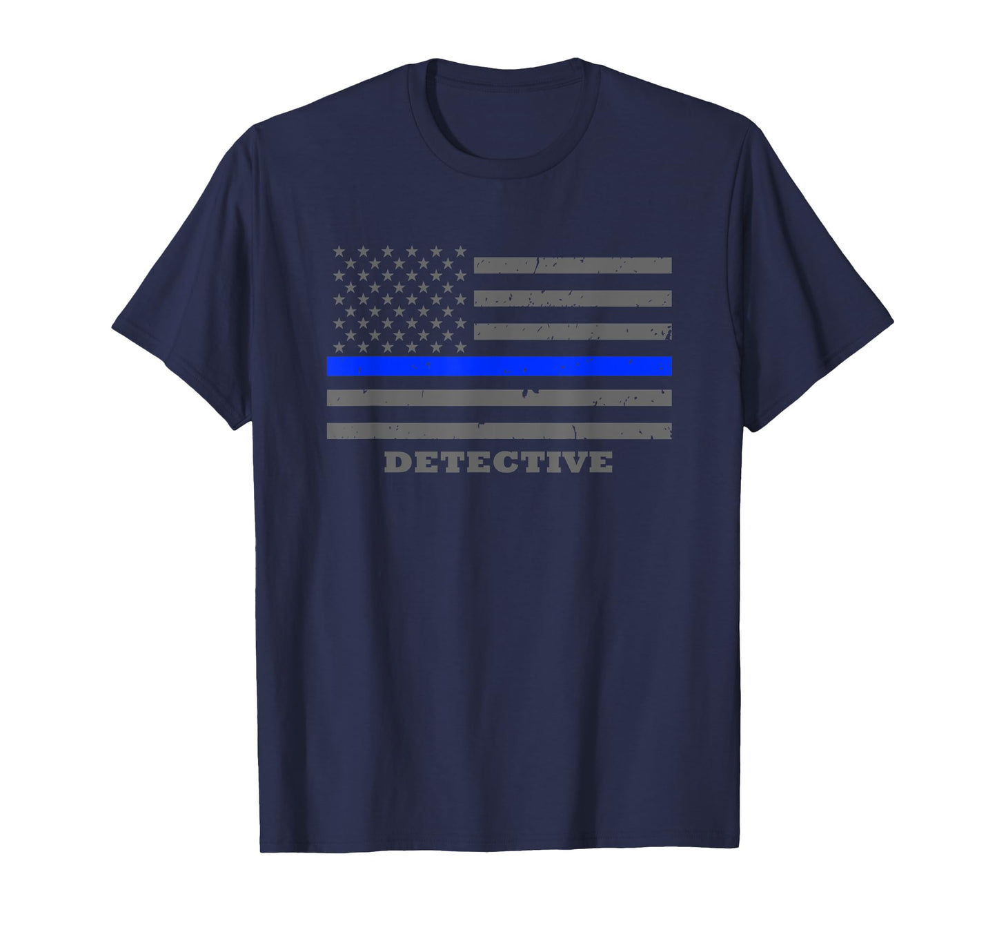 Police Detective Gift - Thin Blue Line American Flag T-Shirt