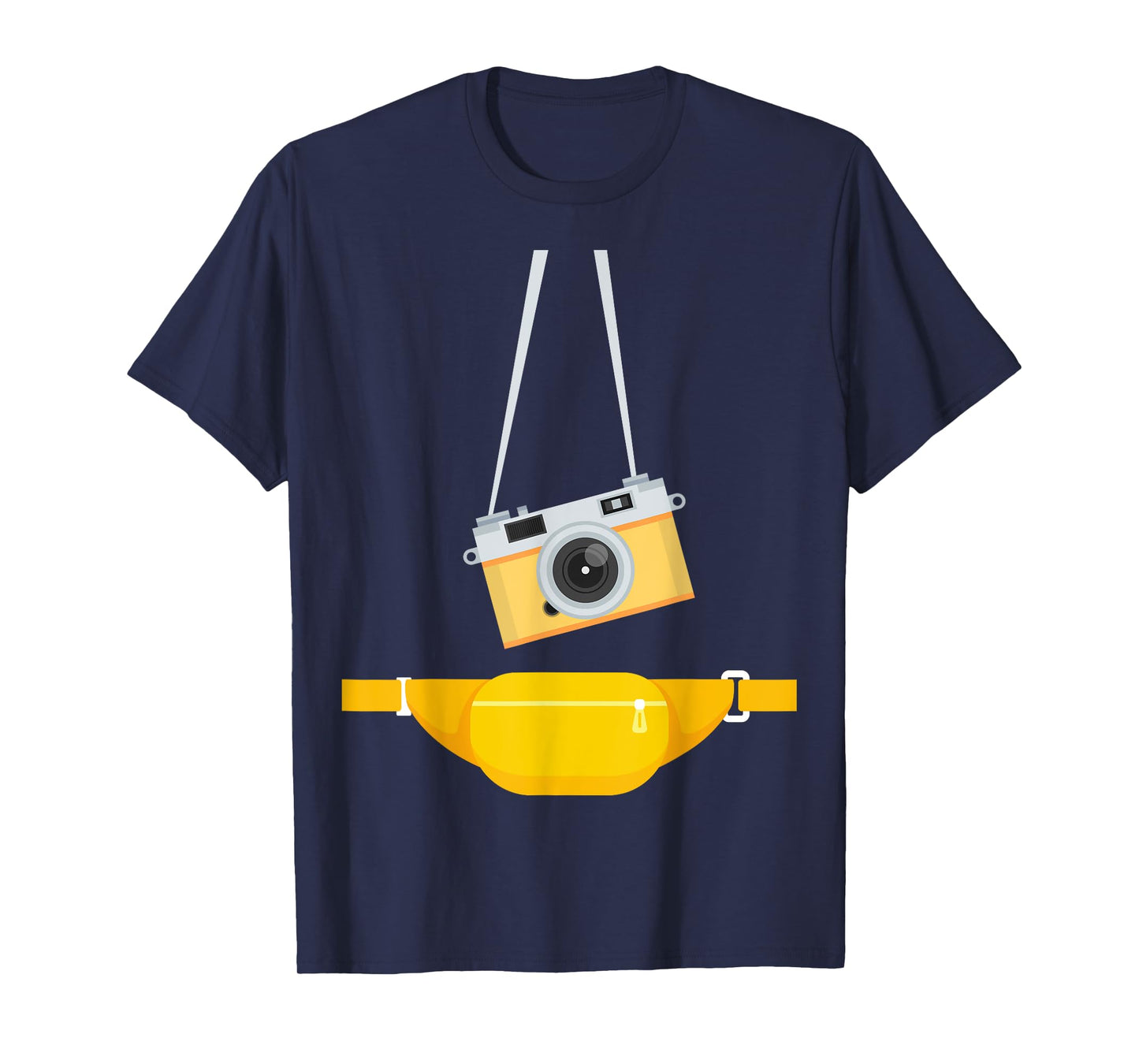 Fake Tourist Photographer Strap Hanging Camera & Bum Bag T-Shirt