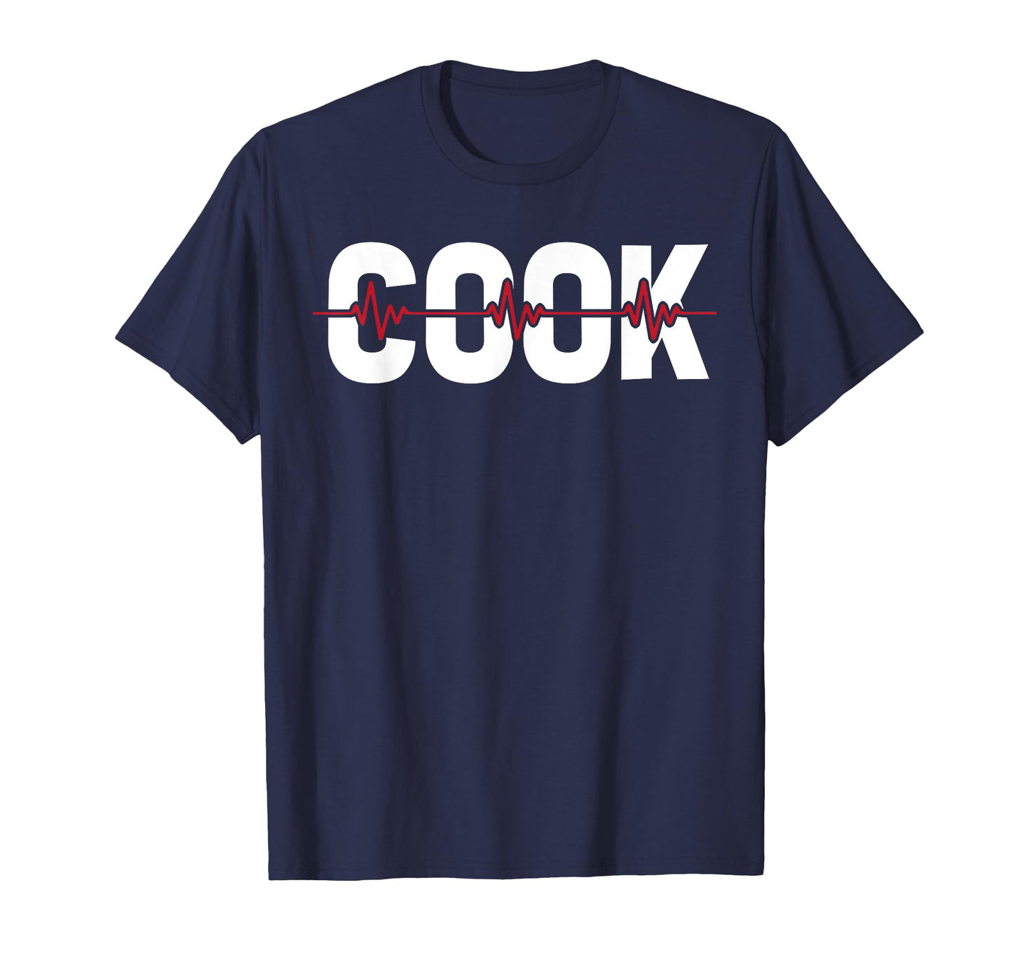 Cooking Cook Chef Culinary Gastronomy - Line Ekg Heartbeat T-Shirt