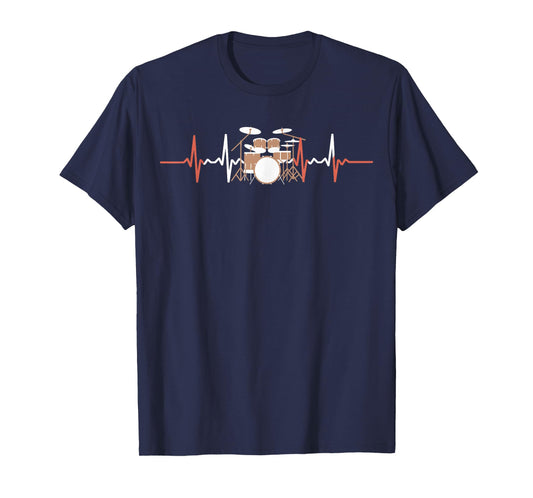 Music Lover Drum Heartbeat Drummer T-Shirt