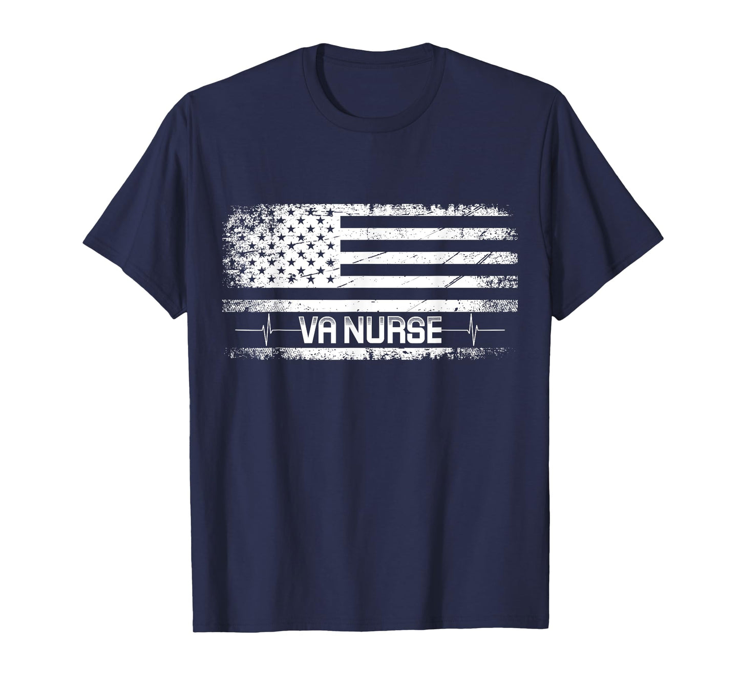 VA Nurse Vintage Patriotic American Flag USA 4th of July T-Shirt