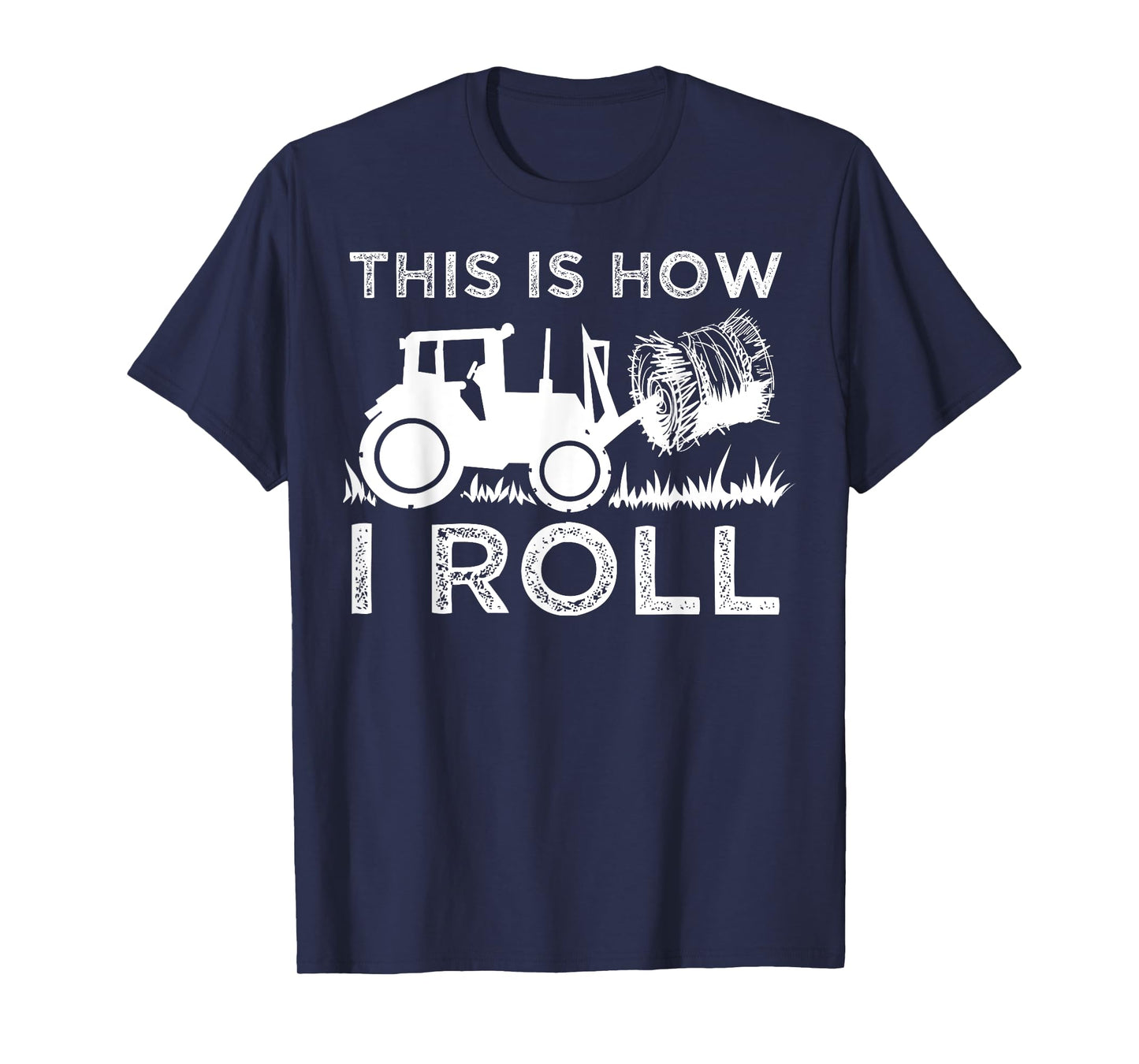 Cute Farm Vehicle Farming Humor Quote Lover Art Funny Hay Bale How I Roll Gift Cool Farmer Tractor Driver Unisex-Youth T-Shirt